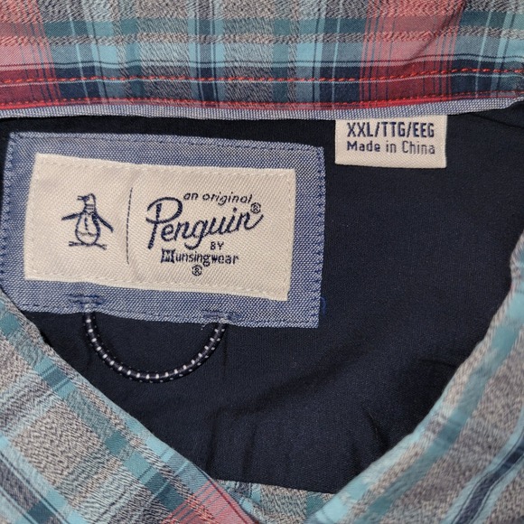 Original Penguin P55 Stretch Plaid Button Down Shirt NWT - Picture 5 of 7
